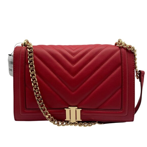 I.N.C. International Concepts Red Pepper Chevron Ajae Flap Convertible Crossbody - Picture 1 of 11